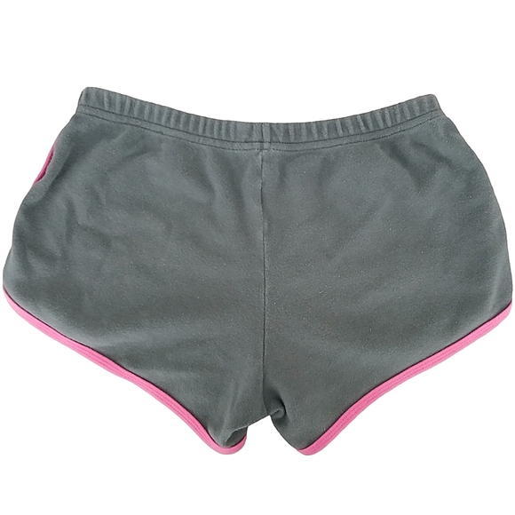American Apparel Interlock Running Shorts Size Medium Gray w/ Pink Piping Retro - Picture 3 of 4